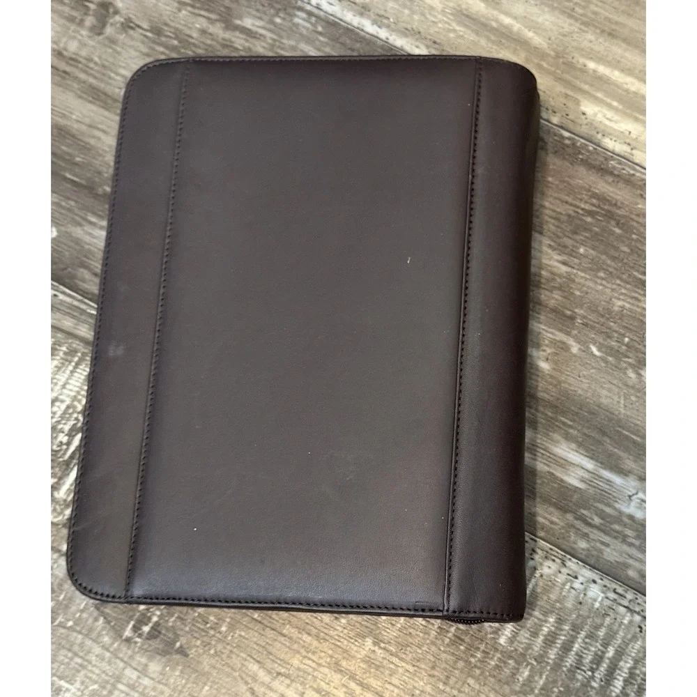 FranklinCovey Brown Leather Zip Around Classic Planner Binder 7 Ring Organizer